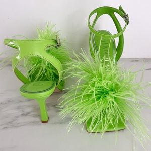 Feather Green High Heels